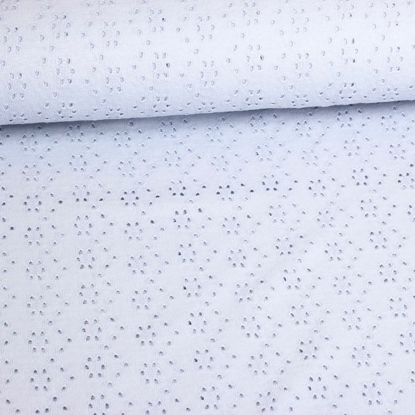 Jersey broderie stof lavendel