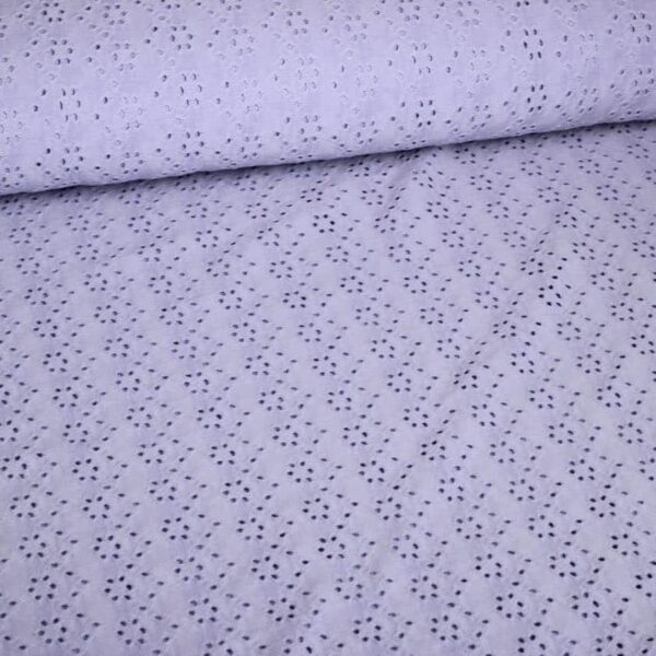 Jersey broderie stof lila
