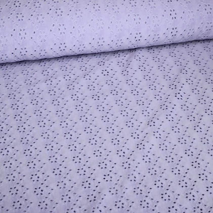 Jersey broderie stof lila