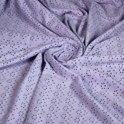 Jersey broderie stof lila