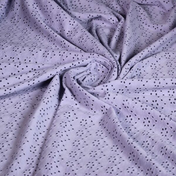 Jersey broderie stof lila