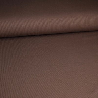 Rib jersey katoen taupe
