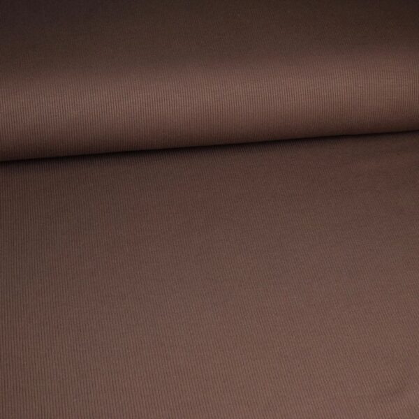 Rib jersey katoen taupe
