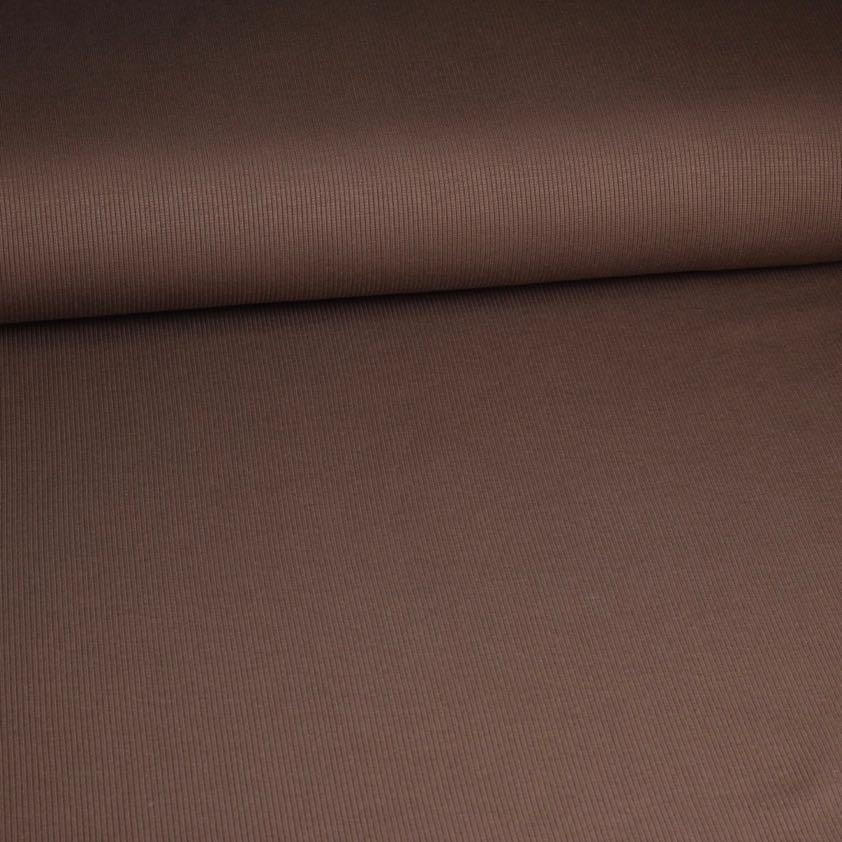 Rib jersey katoen taupe