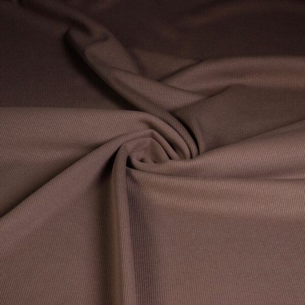 Rib jersey katoen taupe