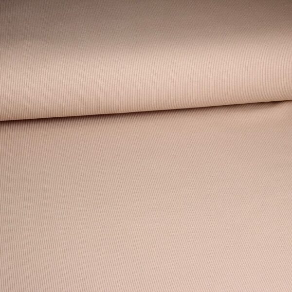 Rib jersey katoen beige