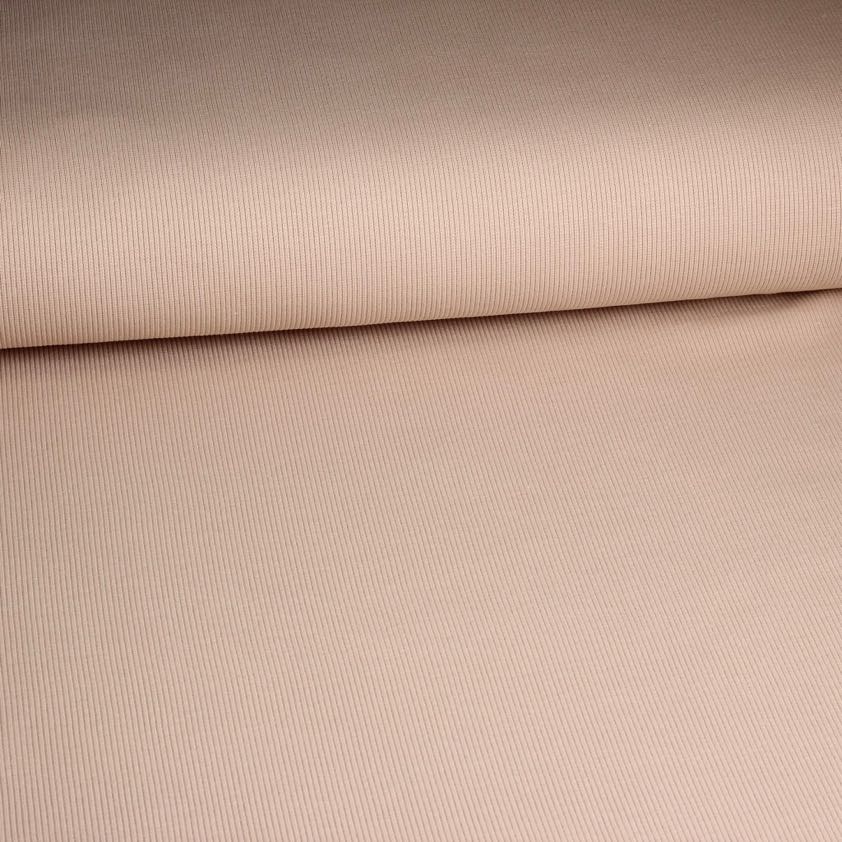 Rib jersey katoen beige