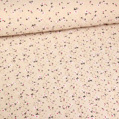 Jersey broderie stof ecru