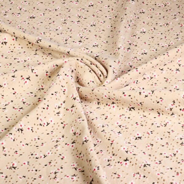 Jersey broderie stof ecru