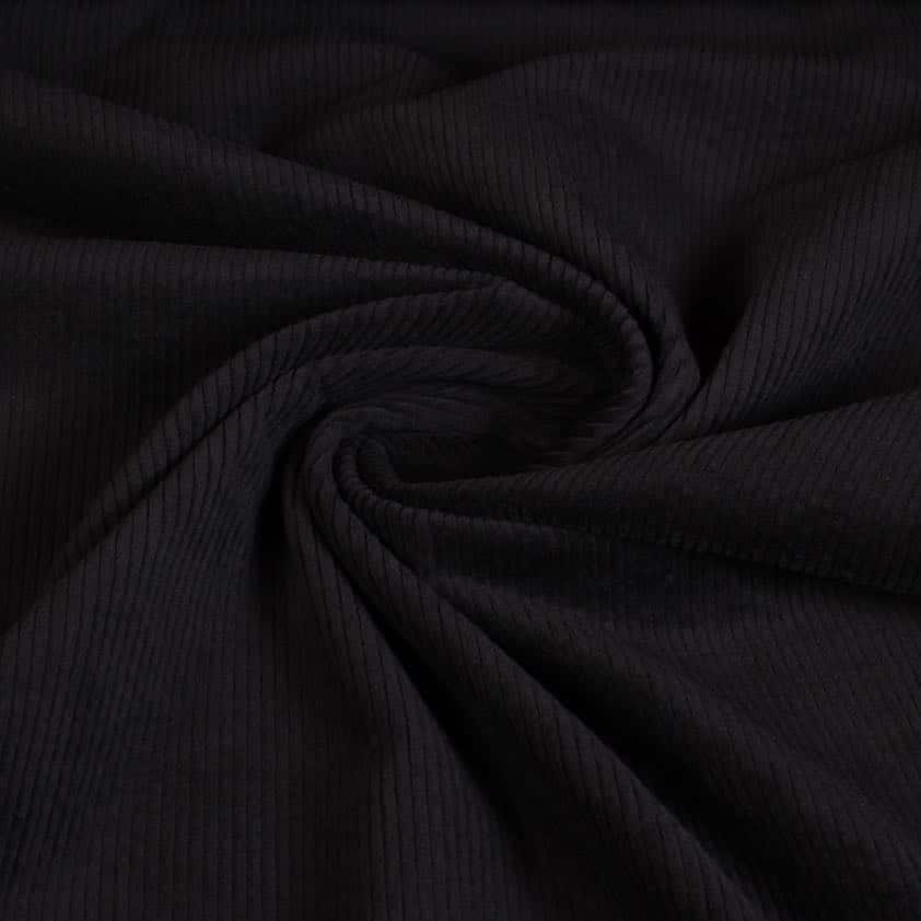 Corduroy stretch stof zwart