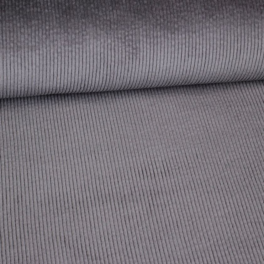 Corduroy stretch stof grijs