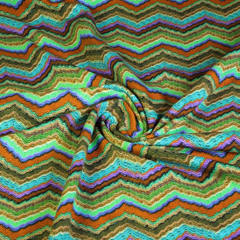 Jersey tricot stof digitaal zigzag
