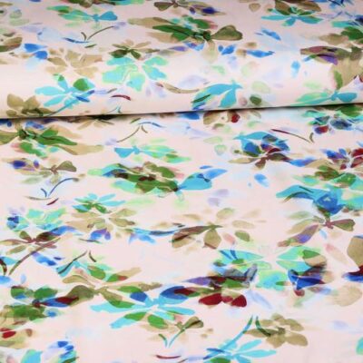 Geweven viscose stretch twill bloem