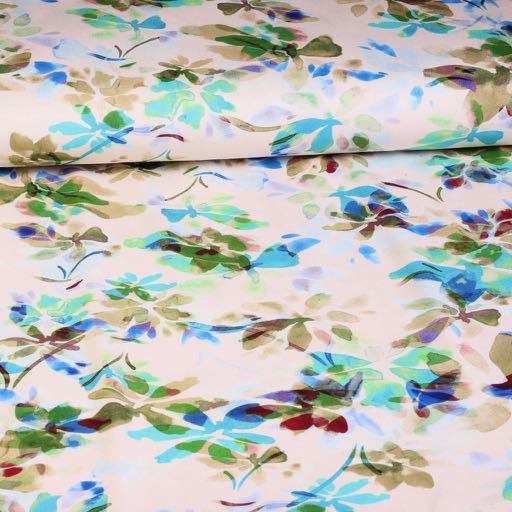 Geweven viscose stretch twill bloem
