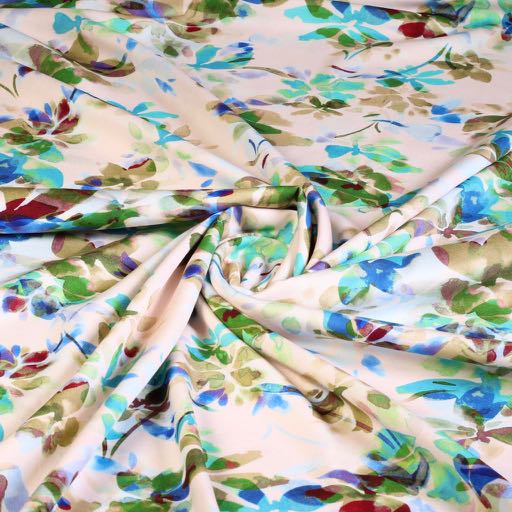 Geweven viscose stretch twill bloem