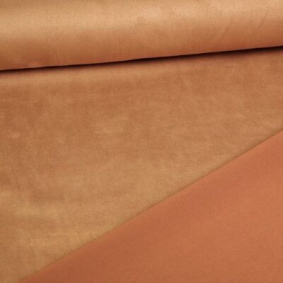 Scuba suede stof camel