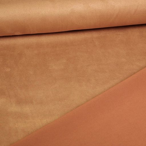 Scuba suede stof camel