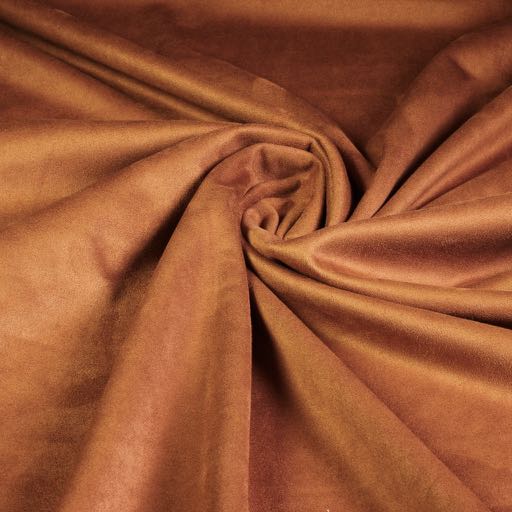 Scuba suede stof cognac