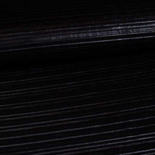 Plissé jersey stretch metallic zwart