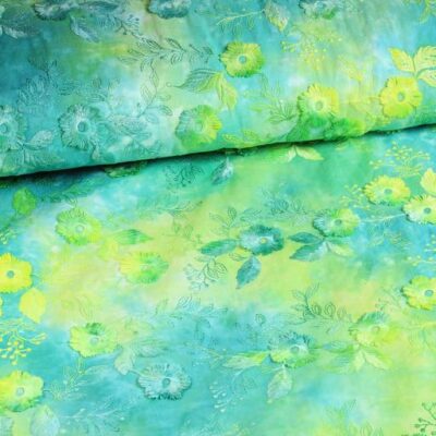 Poppy broderie tie dye groen