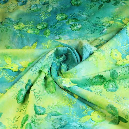 Poppy broderie tie dye groen