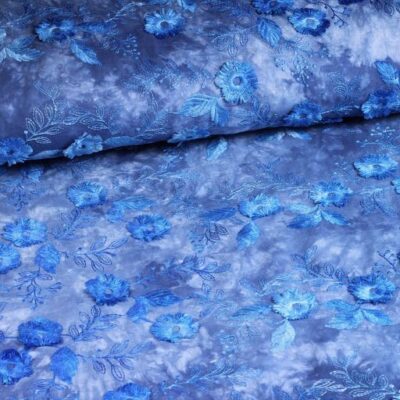 Poppy broderie tie dye blauw