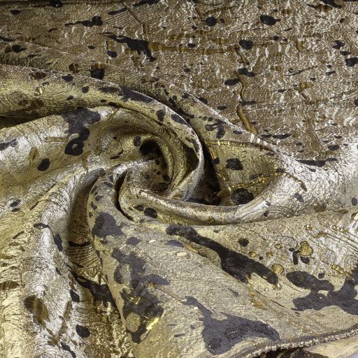 Metallic Brokaat stof goud