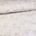 Katoen broderie bloem licht grijs