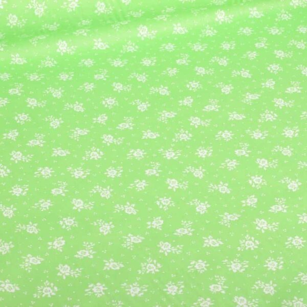Poplin stof mille fleur groen