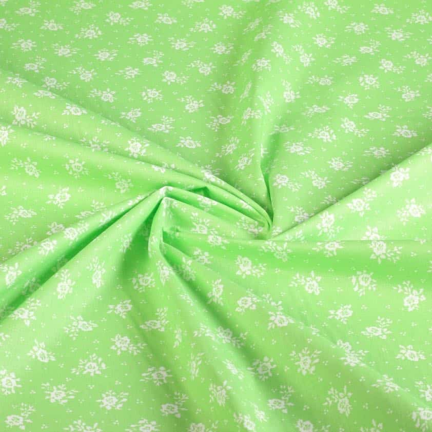 Poplin stof mille fleur groen