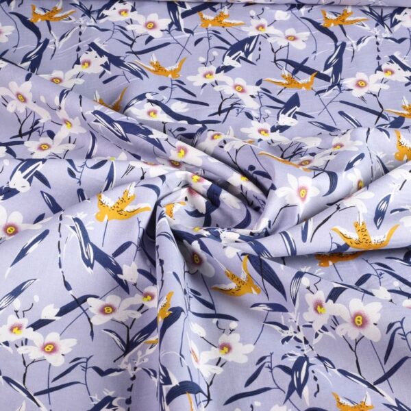 Poplin stof zwaluw licht blauw