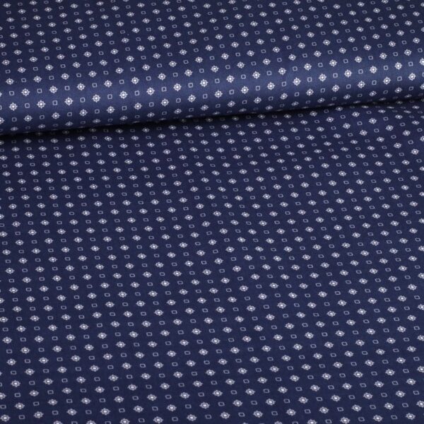 Poplin stof stropdas navy