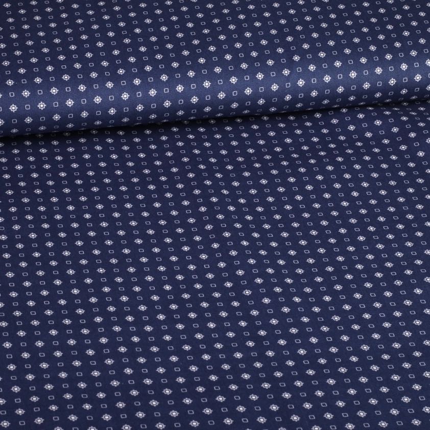 Poplin stof stropdas navy