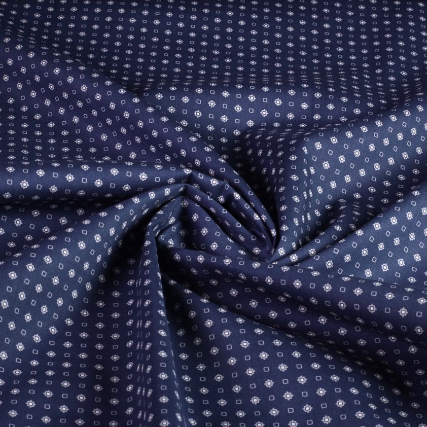 Poplin stof stropdas navy