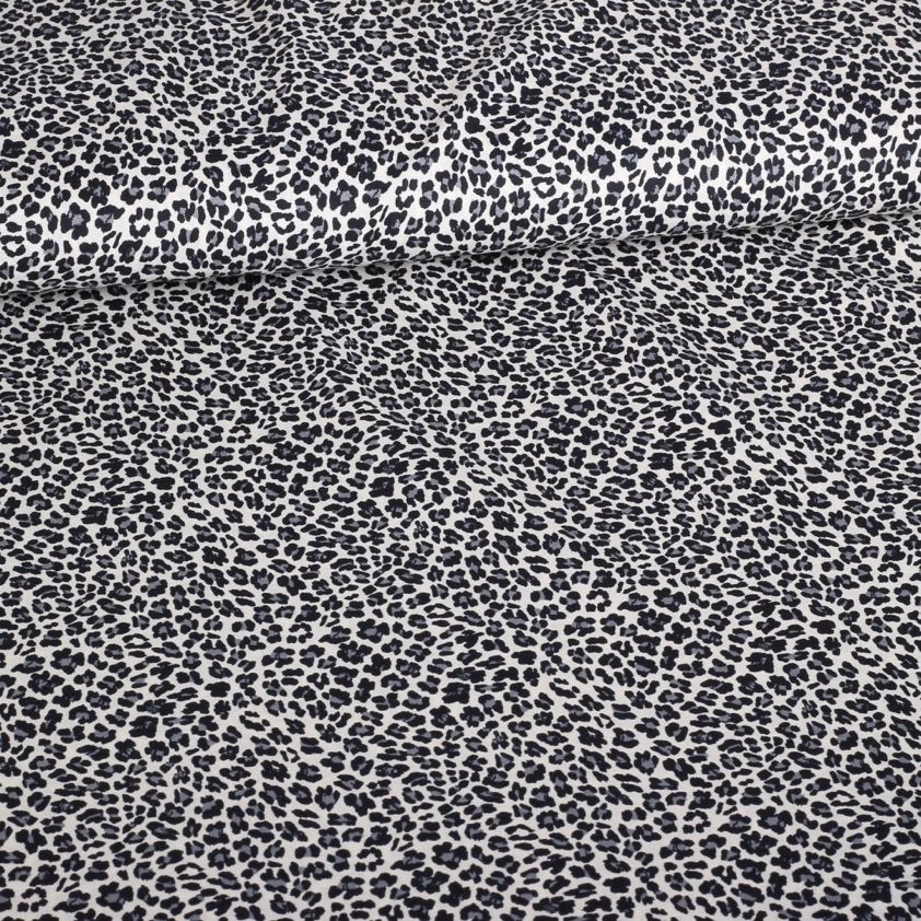 Katoen leopard grijs