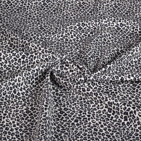 Katoen leopard grijs