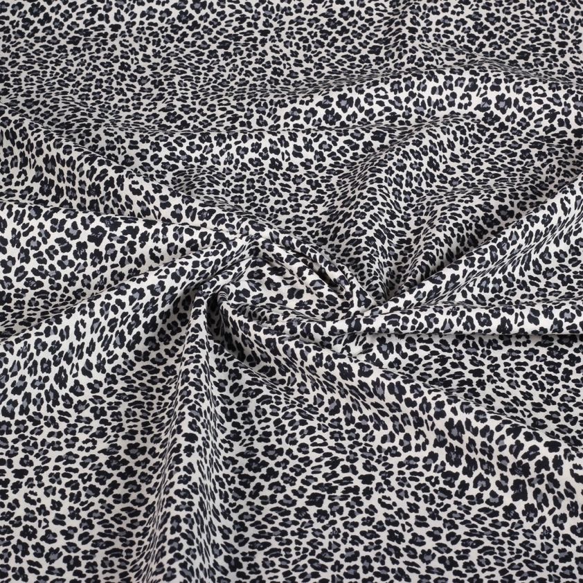 Katoen leopard grijs