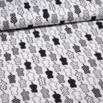 Poplin stof poezen zwart wit