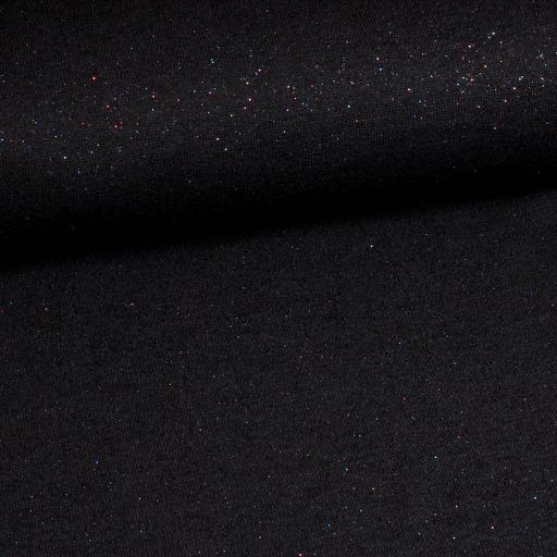 Jersey stretch zwart glitter multicolor