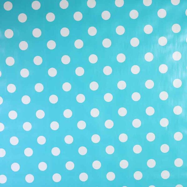 Tafelzeil deluxe aqua met witte stip