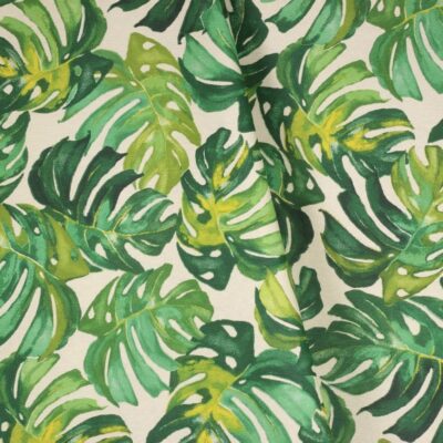 Tafelzeil linnenlook bloem groen