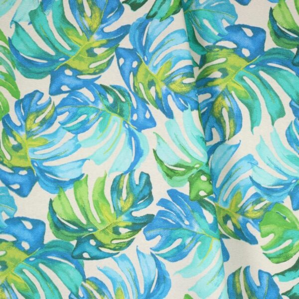 Tafelzeil linnenlook bloem blauw