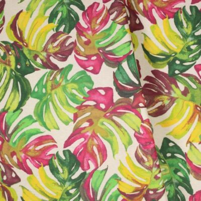 Tafelzeil linnenlook bloem rood