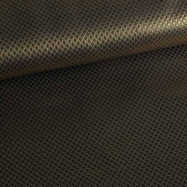 Jacquard mini ruit metallic zwart/goud