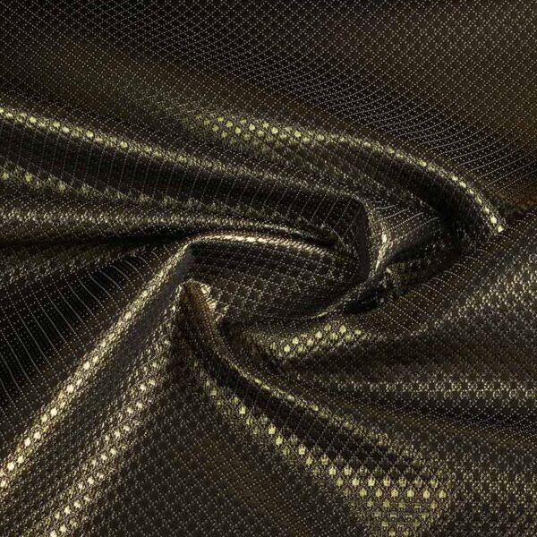 Jacquard mini ruit metallic zwart/goud