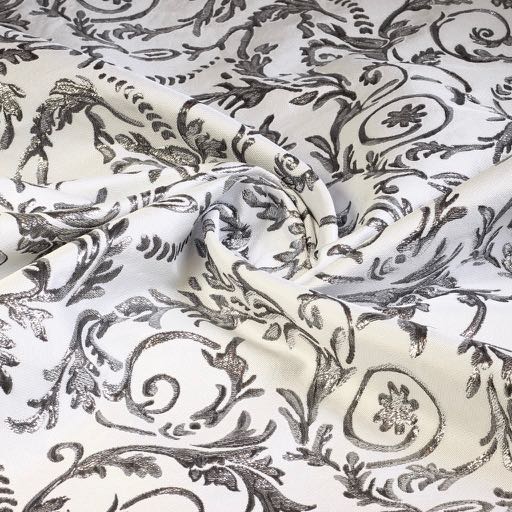 Barok Jacquard wit/zilver