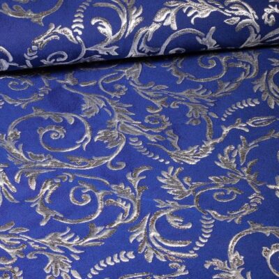 Barok Jacquard kobalt/zilver