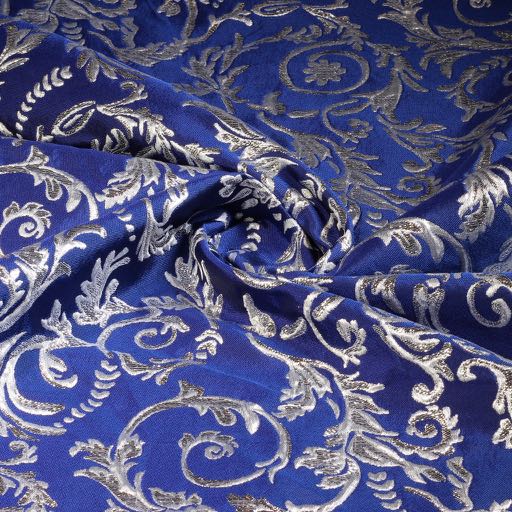 Barok Jacquard kobalt/zilver
