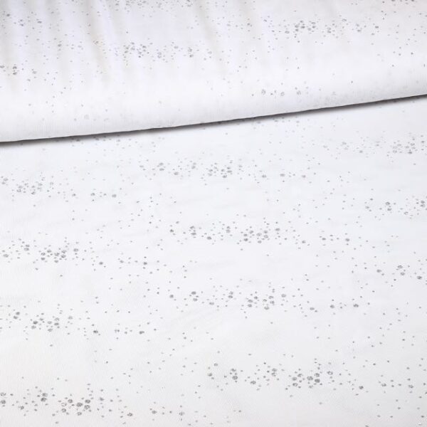 Mesh stof glitter stip Wit