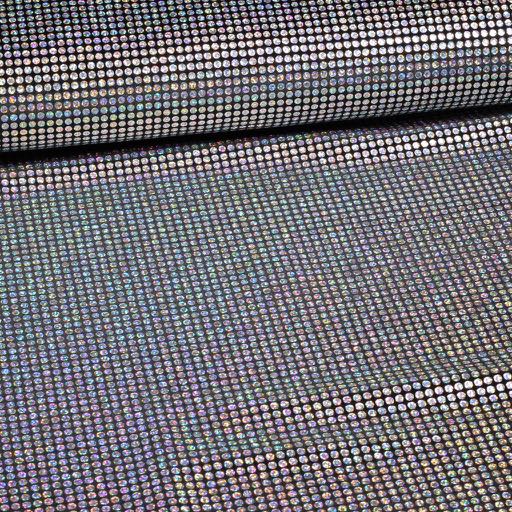 Velvet stof stretch hologram pailletten zilver
